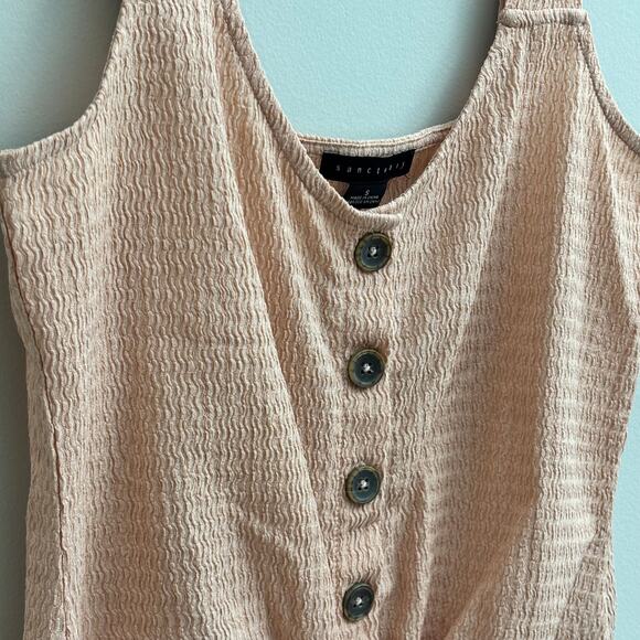 Pink V-neck Button Down Front Tie Light Feminine Coquette Cami Top Size S - Picture 2 of 8